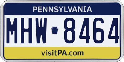 PA license plate MHW8464