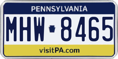 PA license plate MHW8465