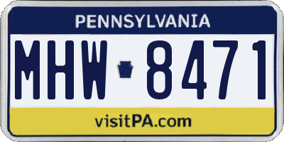 PA license plate MHW8471