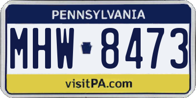PA license plate MHW8473