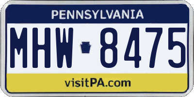 PA license plate MHW8475