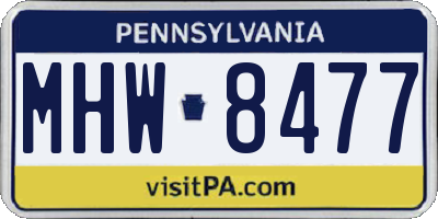 PA license plate MHW8477