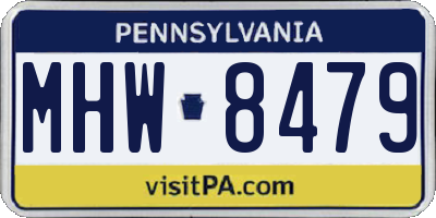 PA license plate MHW8479