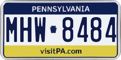 PA license plate MHW8484