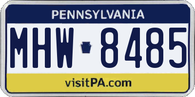 PA license plate MHW8485