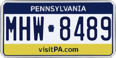 PA license plate MHW8489