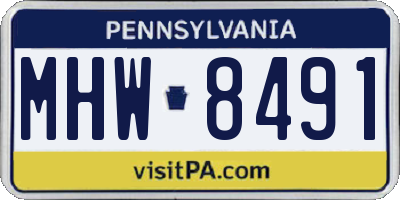 PA license plate MHW8491