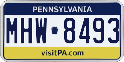 PA license plate MHW8493