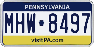 PA license plate MHW8497