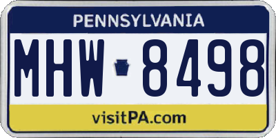 PA license plate MHW8498
