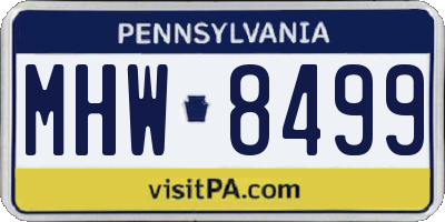 PA license plate MHW8499