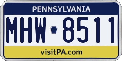 PA license plate MHW8511