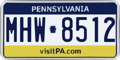 PA license plate MHW8512