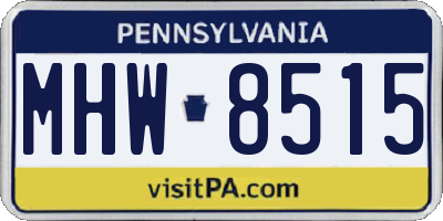 PA license plate MHW8515