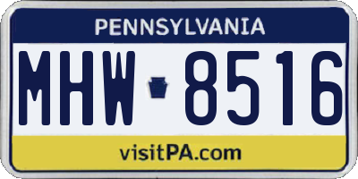 PA license plate MHW8516