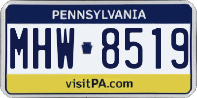 PA license plate MHW8519