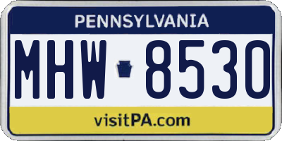 PA license plate MHW8530