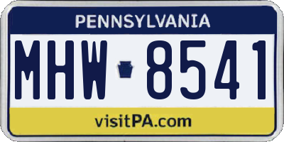 PA license plate MHW8541