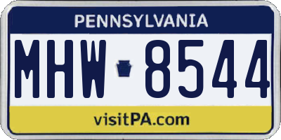 PA license plate MHW8544