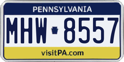 PA license plate MHW8557