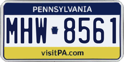 PA license plate MHW8561