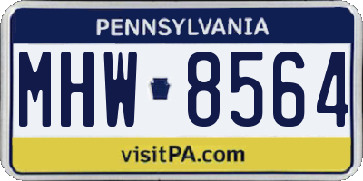 PA license plate MHW8564