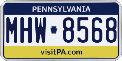 PA license plate MHW8568
