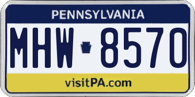 PA license plate MHW8570