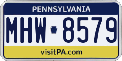 PA license plate MHW8579