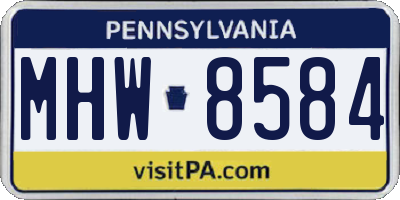 PA license plate MHW8584