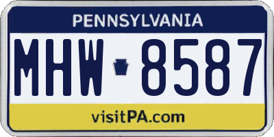 PA license plate MHW8587