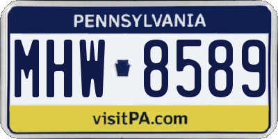 PA license plate MHW8589
