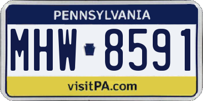 PA license plate MHW8591