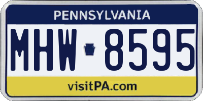 PA license plate MHW8595