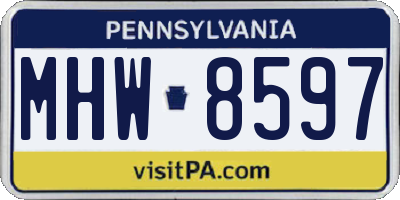 PA license plate MHW8597