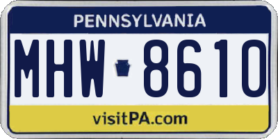 PA license plate MHW8610