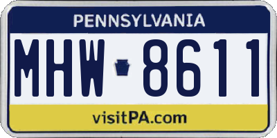 PA license plate MHW8611