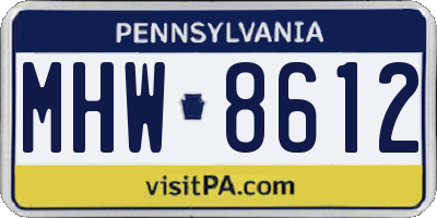 PA license plate MHW8612