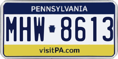 PA license plate MHW8613
