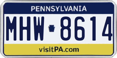PA license plate MHW8614