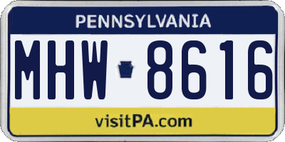 PA license plate MHW8616