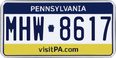 PA license plate MHW8617