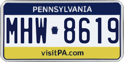PA license plate MHW8619