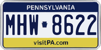 PA license plate MHW8622