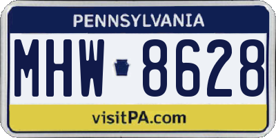 PA license plate MHW8628