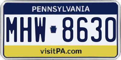PA license plate MHW8630