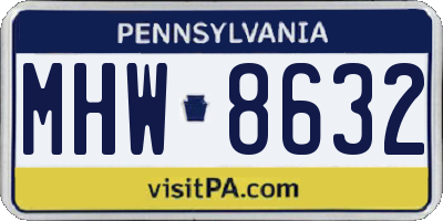 PA license plate MHW8632
