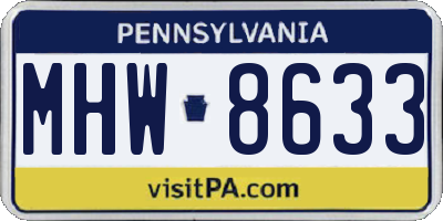 PA license plate MHW8633