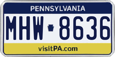 PA license plate MHW8636