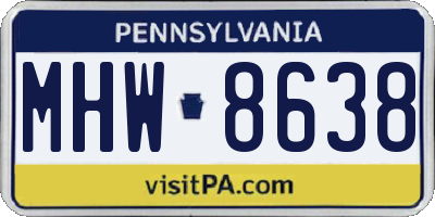 PA license plate MHW8638